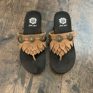 LIKE NEW Yellow Box Wedge Sandals